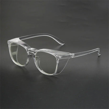 Transparent anti-blue glasses and safety goggles from BACKUPMYFILESNOW.COM® designed for riding, anti-splash, anti-shock, and anti-fog protection.
