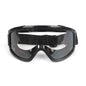 Clear anti-fog safety glasses by BACKUPMYFILESNOW, designed for riding, skiing, and sports, with adjustable fit and splash protection.