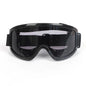 Clear anti-fog safety glasses by BACKUPMYFILESNOW® with adjustable fit, designed for riding, skiing, and protection from dust and splashes.