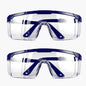 Transparent anti-splash safety goggles with windproof and dustproof protective lenses, ideal for cycling and work safety.