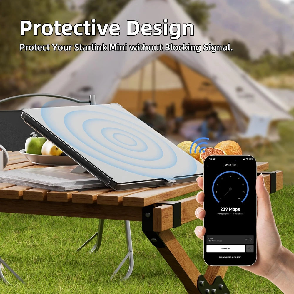 Transparent protective shell for Starlink Mini PC by BACKUPMYFILESNOW.COM®, anti-collision durable cover for Starlink Mini accessories.