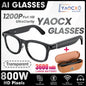 BackupMyFilesNow.com 2026 smart glasses with transparent lenses, 800W HD camera, 3600mAh charging case, AI voice assistant, anti-shake.