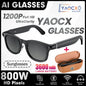 BackupMyFilesNow.com 2026 smart glasses with transparent lenses, 800W HD camera, 3600mAh case, AI voice, anti-shake, stylish design