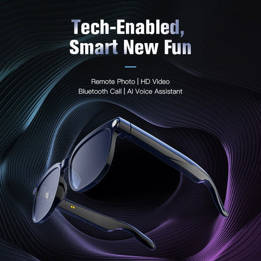 BackupMyFilesNow.com smart AI translation smart glasses with 4K camera, object recognition, Bluetooth, music, call and recording features.