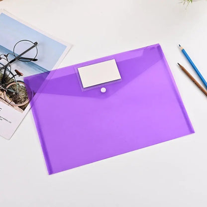 Transparent PP A4 folder for office and school supplies, featuring document storage and organization for stationery and paper.