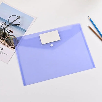 Transparent PP A4 folder from BackupMyFilesNow.com, ideal for organizing documents, stationery, and school supplies.
