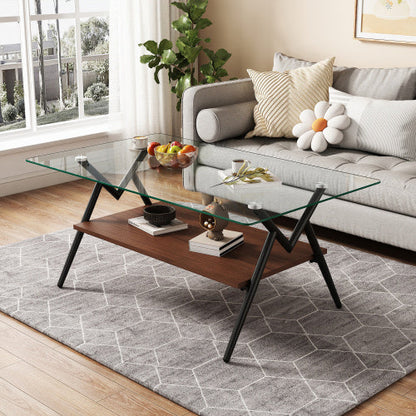 Rectangular coffee table with wooden finish from BACKUPMYFILESNOW.COM®, featuring a modern design and smooth surface.