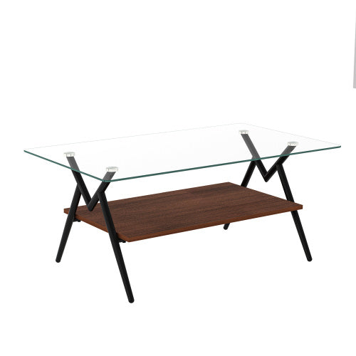 Rectangular coffee table from BACKUPMYFILESNOW.COM® with wooden finish and modern design, shown on a living room floor.