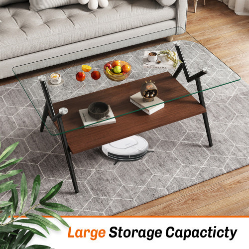 Rectangular coffee table from BACKUPMYFILESNOW.COM® with a sleek wooden finish and modern design, shown in a stylish living room setting.