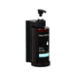 Wall-mounted hotel shampoo and shower gel bottles with hand sanitizer and soap dispensers, no punching required, by BackupMyFilesNow.com.
