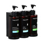 Wall-mounted hotel shampoo and shower gel bottles with hand sanitizer boxes and manual soap dispensers, no punching mounting.