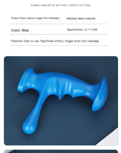 Manual trigger point massager in green, designed for targeted muscle relief by BACKUPMYFILESNOW.COM®