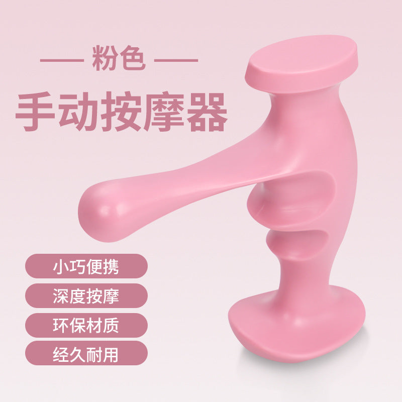 Manual trigger point massager from BACKUPMYFILESNOW.COM® in green, designed for targeted muscle relief and pain therapy.