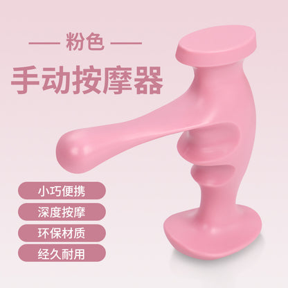 Manual trigger point massager from BACKUPMYFILESNOW.COM® in green, designed for targeted muscle relief and pain therapy.