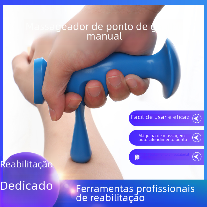 Manual trigger point massager in green, designed to relieve muscle tension and target sore spots for pain relief.