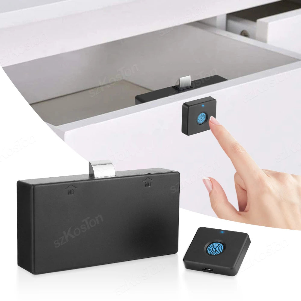 Smart Home biometric fingerprint lock for hidden drawer, electronic keyless security for privacy file storage, residential protection
