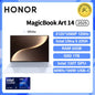 Honor MagicBook Art 14 2025 laptop with 14.6-inch OLED screen, 32GB RAM, 1TB storage, ultra-thin design, in green color.