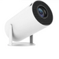 Portable small projector from BackupMyFilesNow.com showing a compact device with projection lens and control buttons on a clean background.