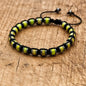 Men's and women's braided bracelet with natural stone hematite and dragon blood beads, handmade health jewelry, couple gift accessory.