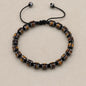 Natural stone hematite and dragon blood beads braided bracelet for men and women, handmade jewelry with a sleek, stylish design.