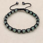 Men's and women's braided bracelet with natural hematite and dragon blood stone beads, handmade health jewelry for couples.