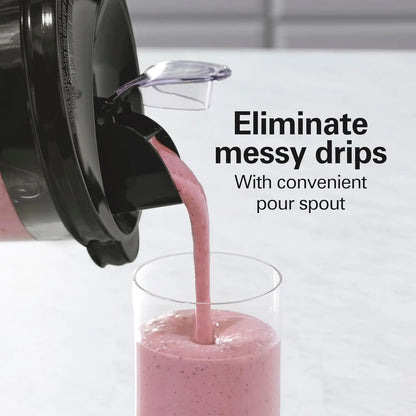 Gray and black blender and food processor combo with 40oz glass jar, portable travel cup, and 3-cup electric chopper, 700W power.