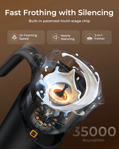 Electric milk frother and steamer for coffee, 8-in-1, 400ml capacity, detachable, dishwasher safe, from BackupMyFilesNow.com