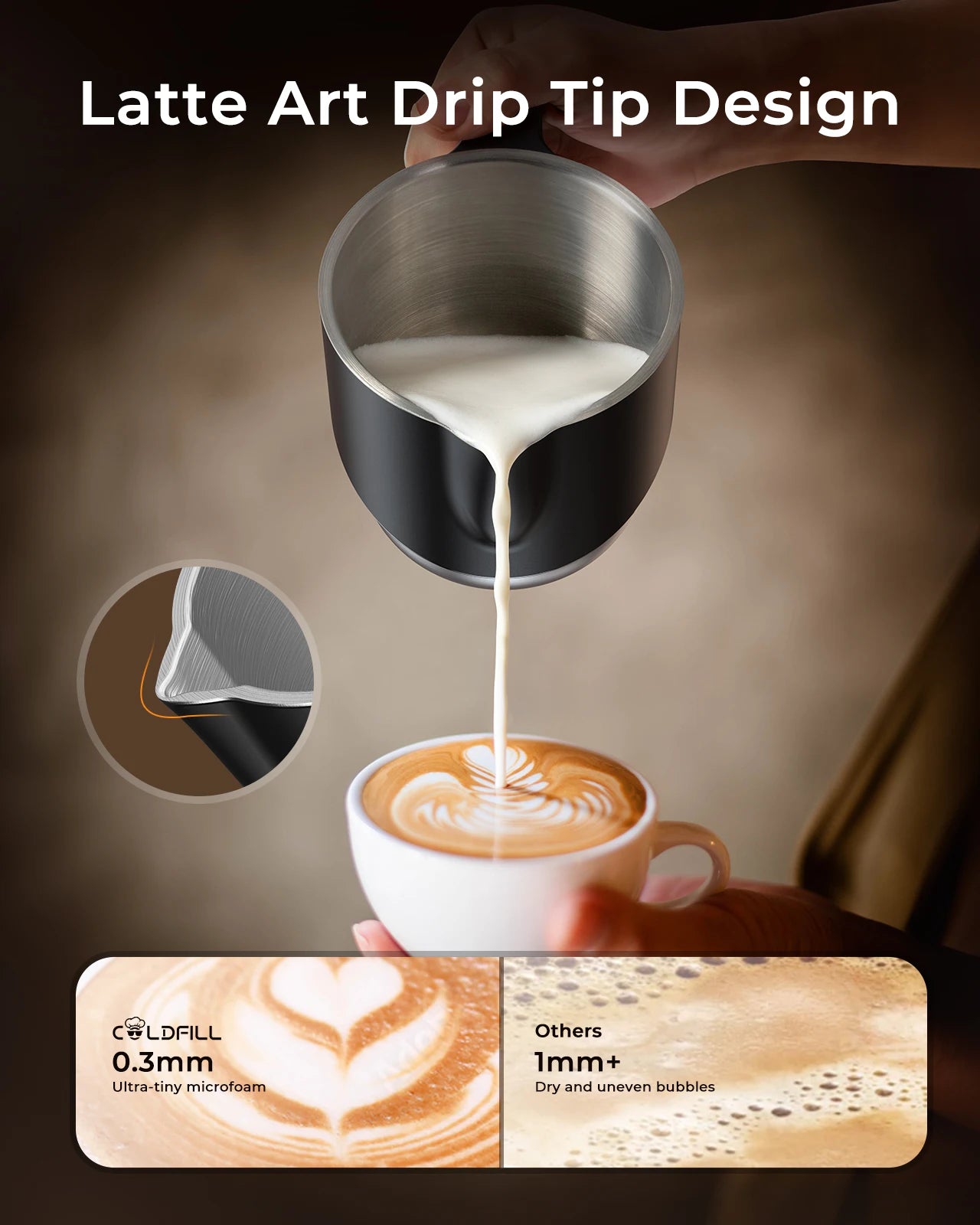 Electric milk frother and steamer from BackupMyFilesNow.com, 8-in-1 coffee frother with 400ml capacity and dishwasher-safe design.