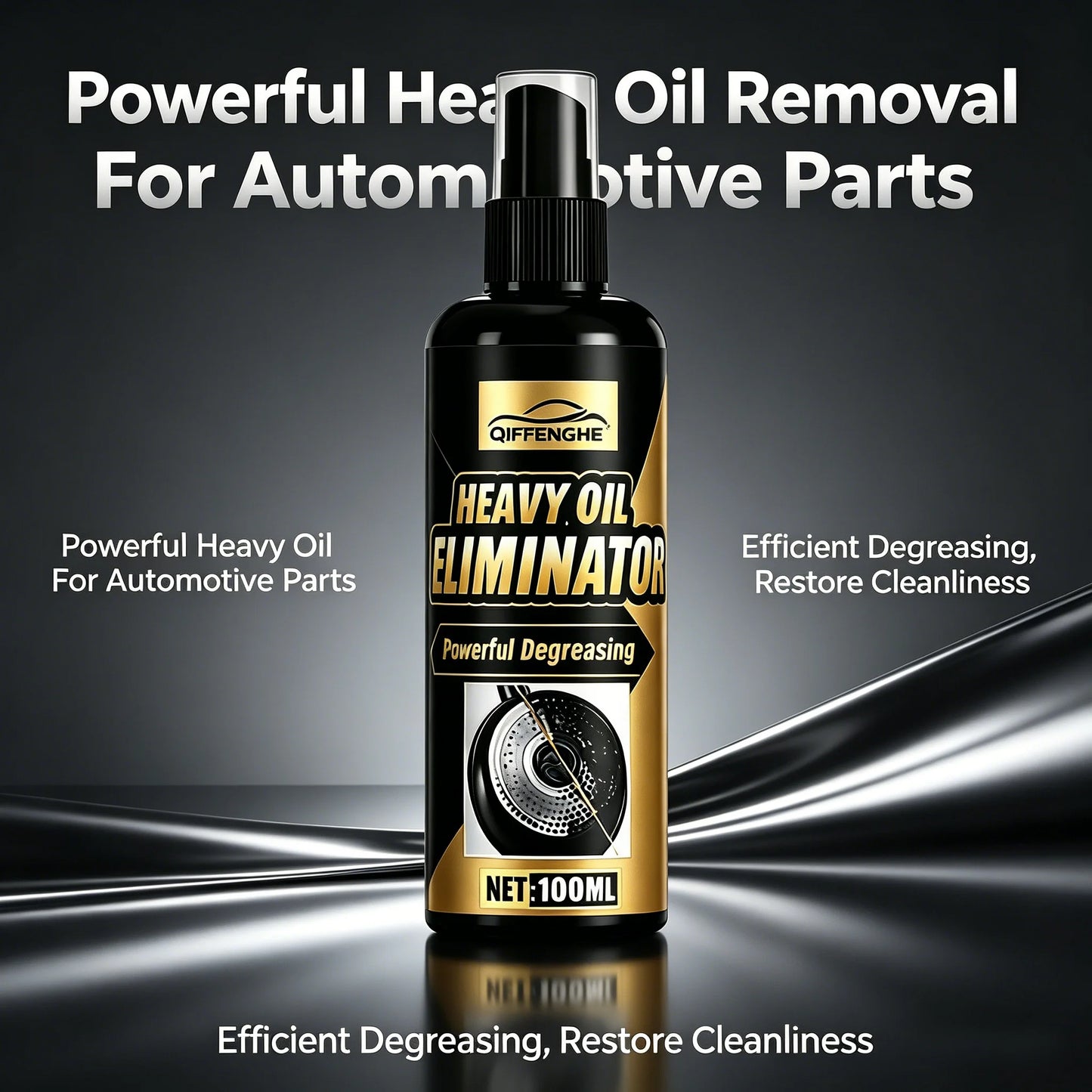 BackupMyFilesNow® 100ml heavy oil eliminator spray for kitchen degreasing, stovetop, cookware, and hood grease stain removal.