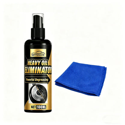 BackupMyFilesNow® 100ml heavy oil eliminator spray for kitchen degreaser, ideal for stovetops, cookware, and grease stain removal.