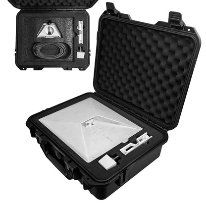 Green Starlink Mini waterproof hard case by BACKUPMYFILESNOW.COM® with IP67 rating, designed for portable travel and outdoor camping storage