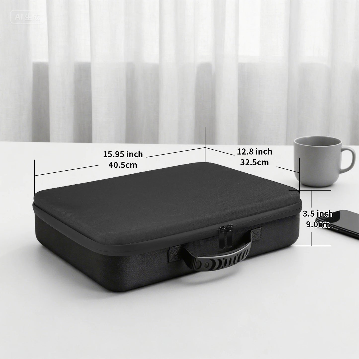 Green Starlink Mini waterproof hard case by BACKUPMYFILESNOW.COM®, fits Starlink Mini, ideal for outdoor travel and camping storage.