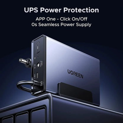 UGREEN US3000 UPS battery backup for NAS, 12000mAh uninterruptible power supply, 120W capacity, compatible with NAS 4300plus DX4600