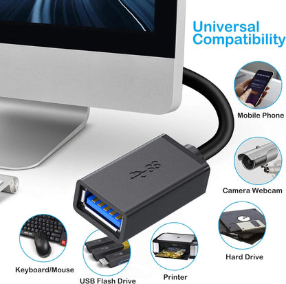USB 3.0 extension cable with A male to A female connectors, 0.3 meters, high-speed data transfer up to 5Gbps for Mac and Windows.