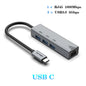 USB C HUB docking station with Ethernet RJ45 port, USB 3.0 ports, and 100W charging, designed for seamless device connectivity.