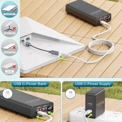 High-quality weatherproof Starlink Mini USB-C to DC power adapter cable with female USB-C and DC plug for outdoor use.