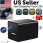 Mini hidden camera from BackupMyFilesNow.com showing full HD 1080P home security nanny cam with night vision and audio recording.