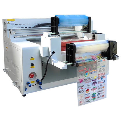 A2 Flatbed UV LED printer by BackupMyFilesNow.com printing high-resolution images on media with firm adsorption and all-in-one design.