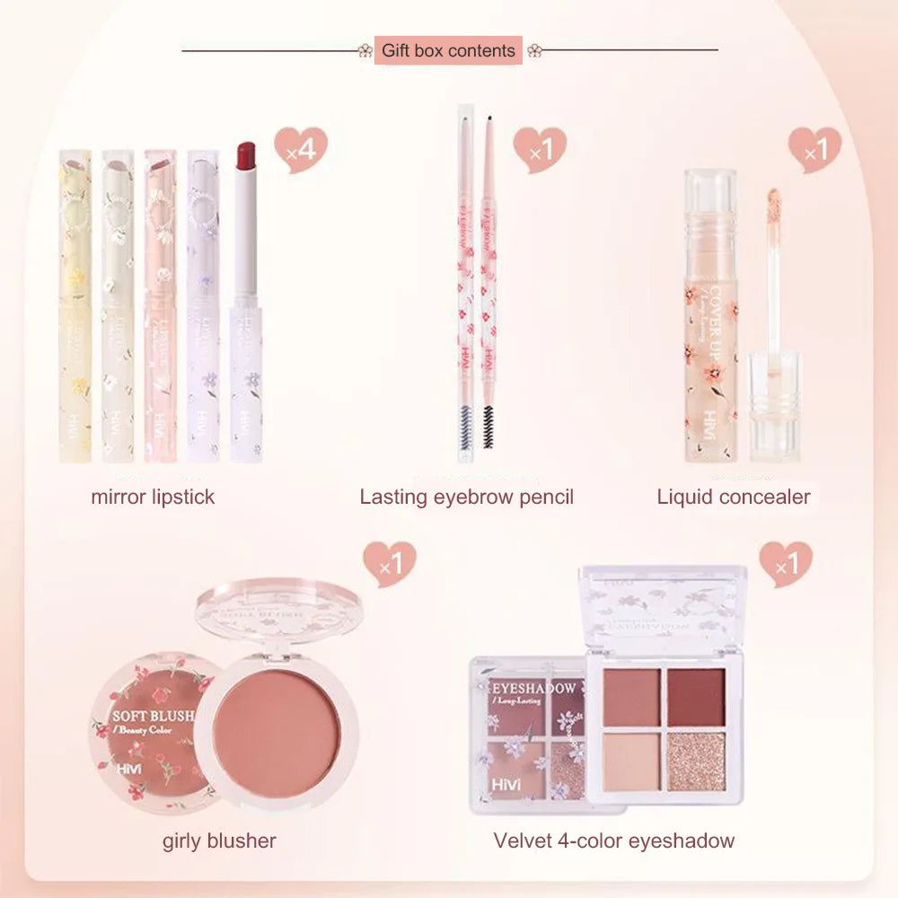 8-piece makeup set including lipstick, concealer, eyeshadow, eyebrow kit, and blush from BackupMyFilesNow.com