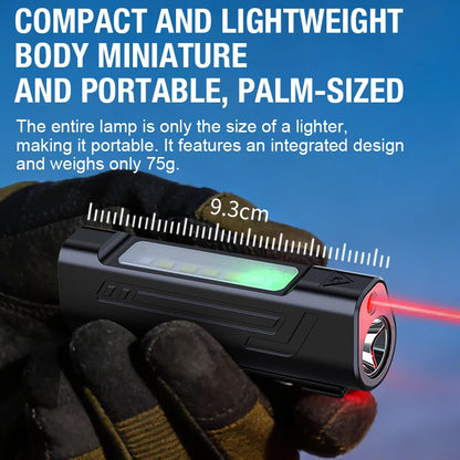 Infrared strong light flashlight with pen clip, magnetic base, USB charging, long endurance, ideal for outdoor emergency warning.