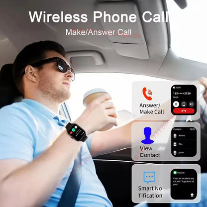 2026 Smart Watch with 2.01-inch color screen, Bluetooth, fitness tracker, and call answer feature for women and men.