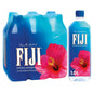 Six 1-liter bottles of Fiji Natural Artesian Water from BACKUPMYFILESNOW.COM® in clear plastic bottles with Fiji logo and water inside.