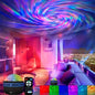USB rechargeable galaxy projector LED night light with remote control, starry sky, 7 modes, for kids room decor and starry sky illumination.