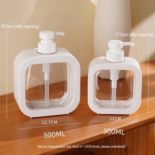 Large capacity 300/500ml travel sub-bottling container for hand sanitizer, detergent, shampoo, or shower gel, household pressure type.