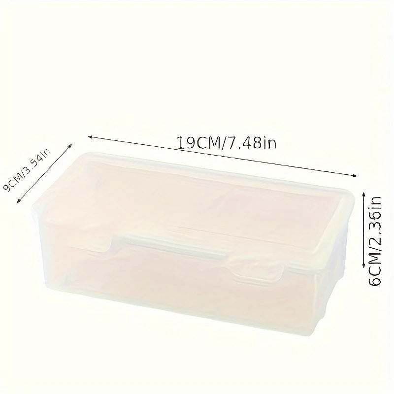 White PP pencil case box, multi-function stationery organizer for school and office, with compartments for pens and supplies.