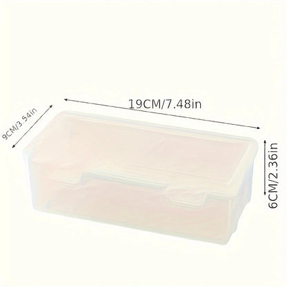 White PP pencil case box, multi-function stationery organizer for school and office, with compartments for pens and supplies.