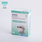 Pack of 10 white KN95 protective face masks by BACKUPMYFILESNOW.COM®, showing individual masks with ear loops and filtration design.