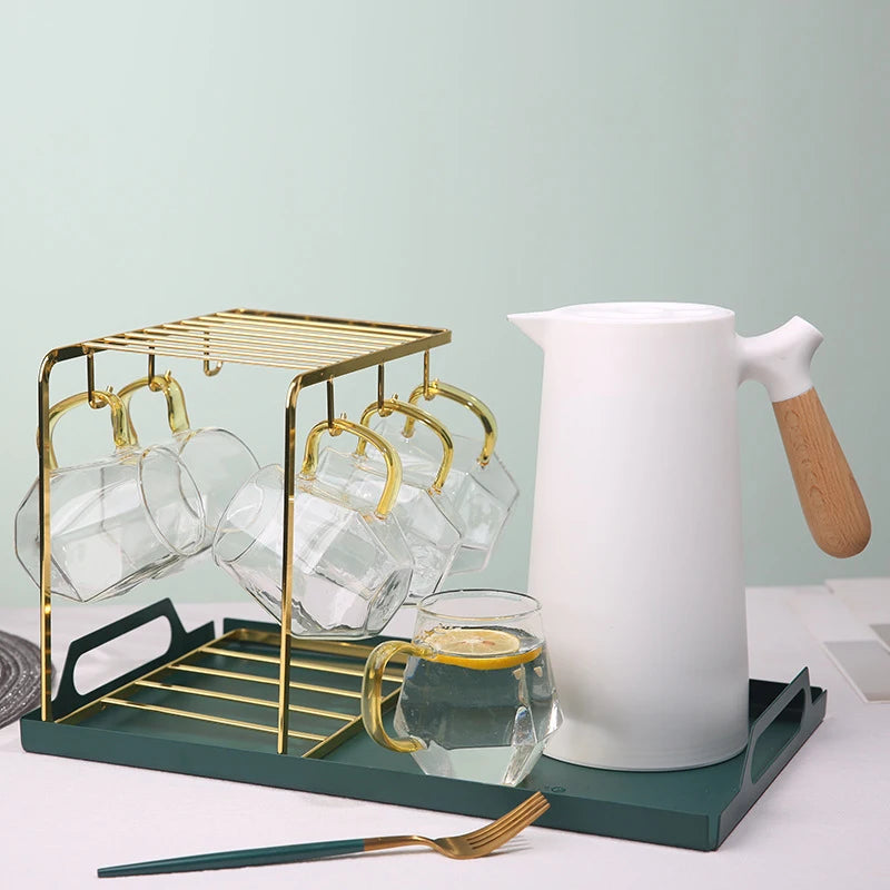 White 1000ML large capacity thermos with glass liner, Nordic thermal insulation kettle for hot water and coffee.