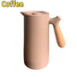 White 1000ML large capacity thermos with glass liner, Nordic thermal insulation kettle for hot water and coffee storage.
