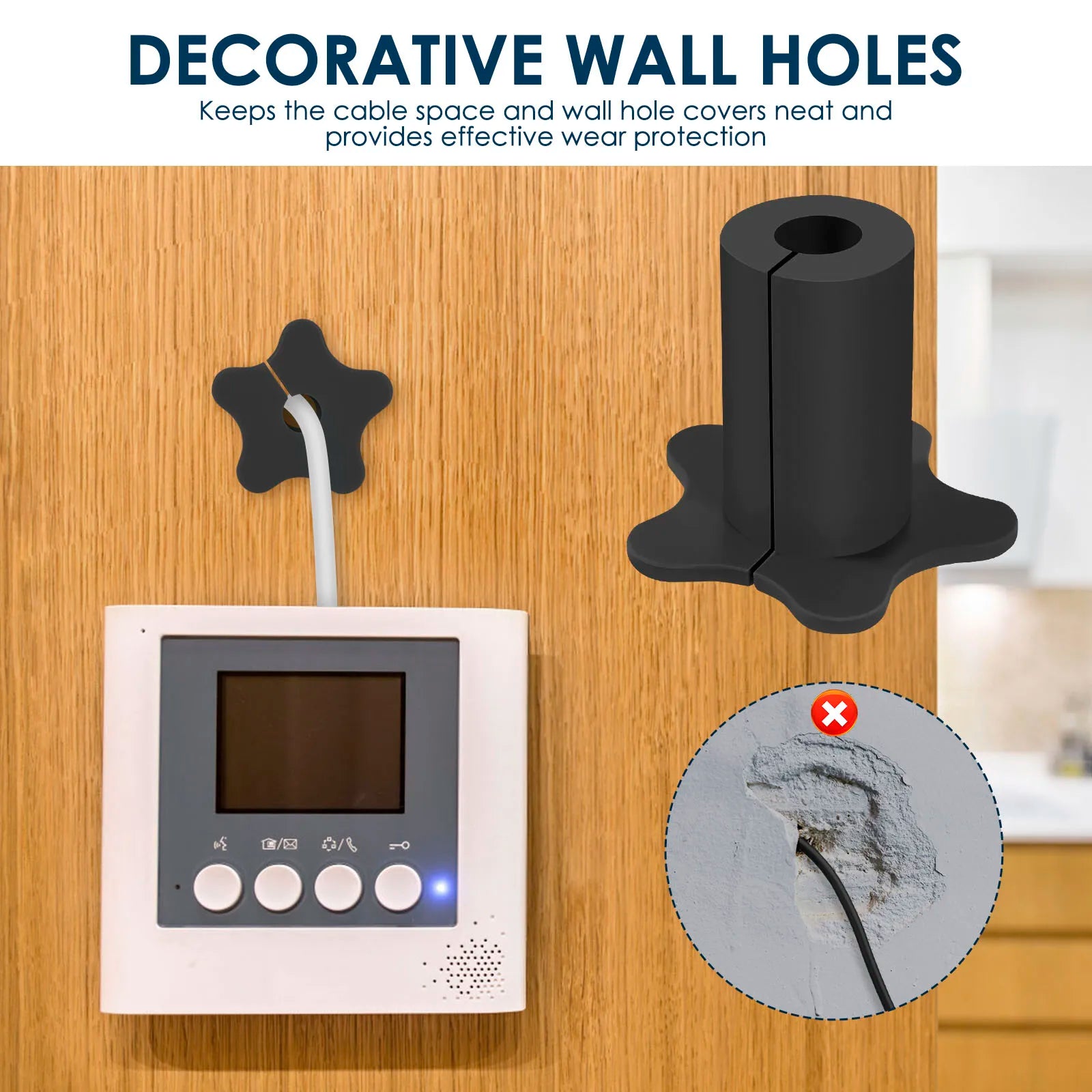 Set of 10 white silicone Starlink cable grommets for waterproof wall pass-through, ideal for TV wires and Ethernet cords.